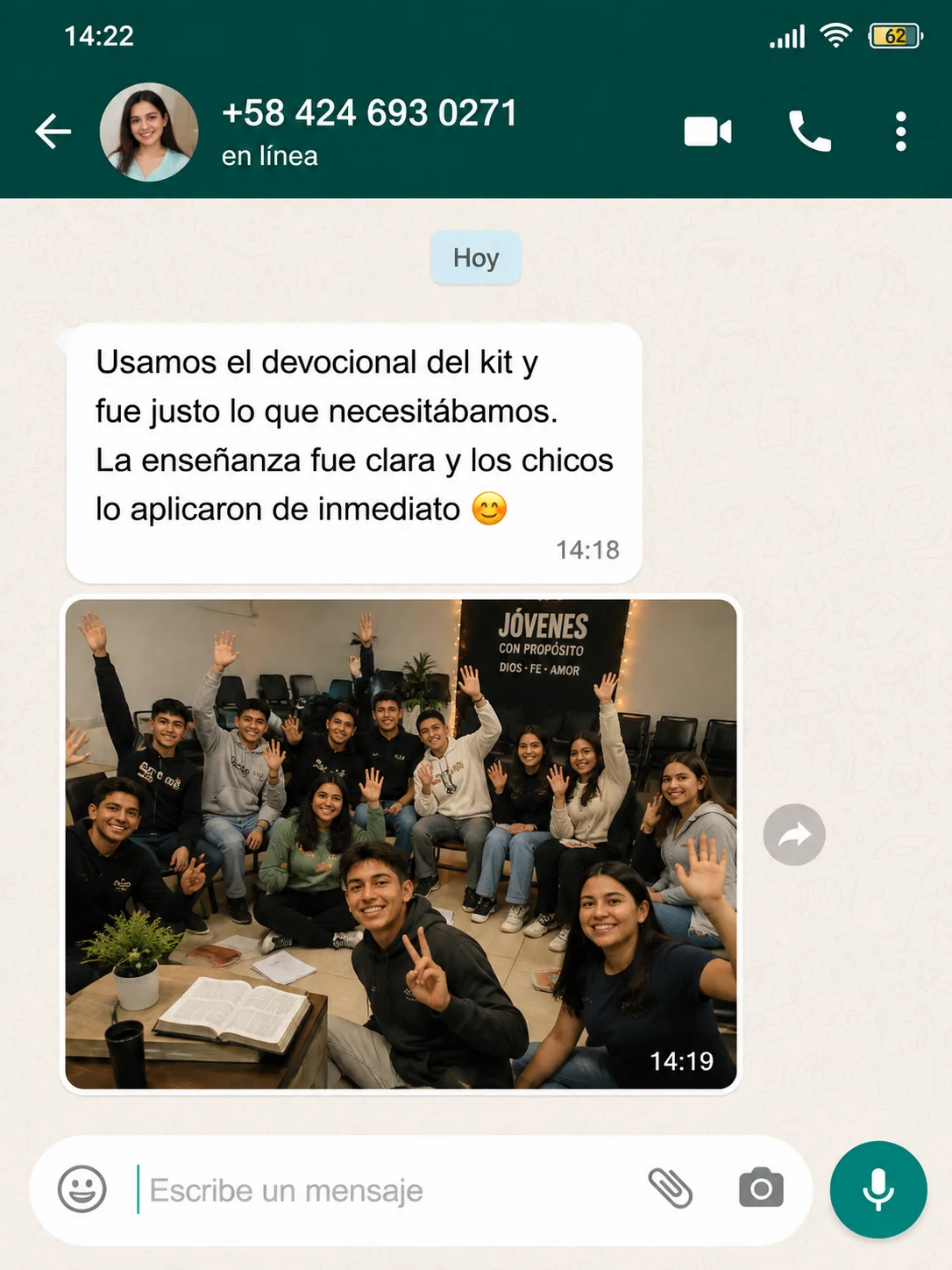 Testimonio real de un líder de jóvenes por WhatsApp 3