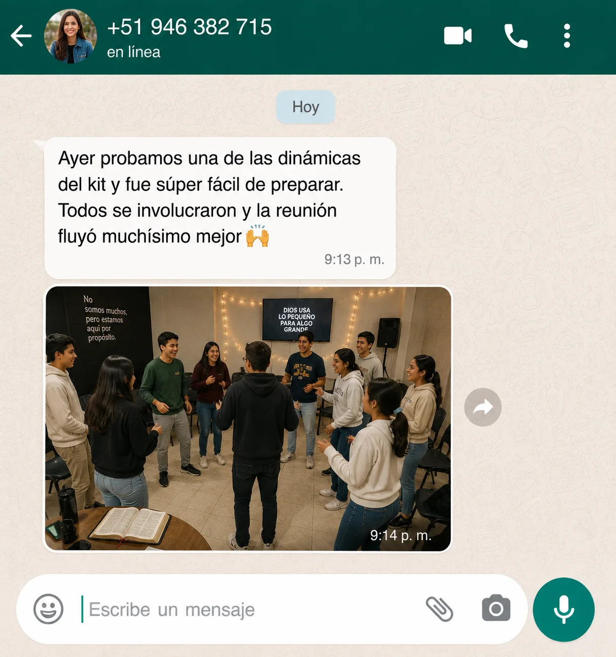 Testimonio real de un líder de jóvenes por WhatsApp 1