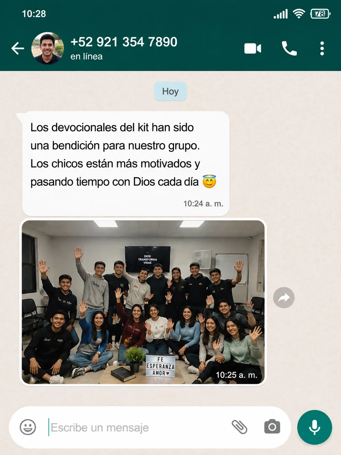 Testimonio real de un líder de jóvenes por WhatsApp 2