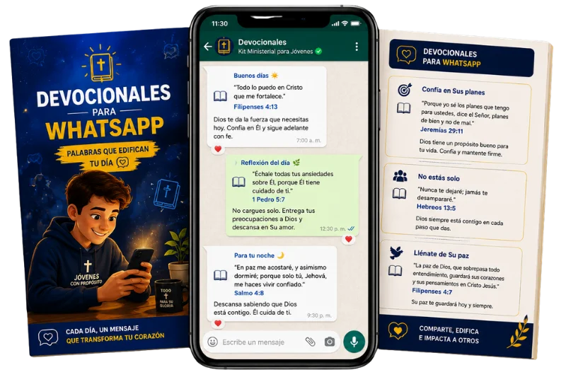 Celular con un devocional listo para enviar por mensaje