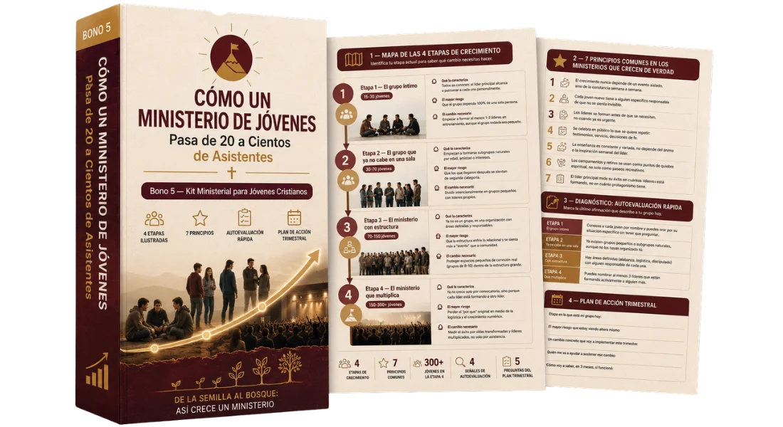 Bono 5: cómo un ministerio de jóvenes pasa de 20 a cientos de asistentes, portada y páginas interiores